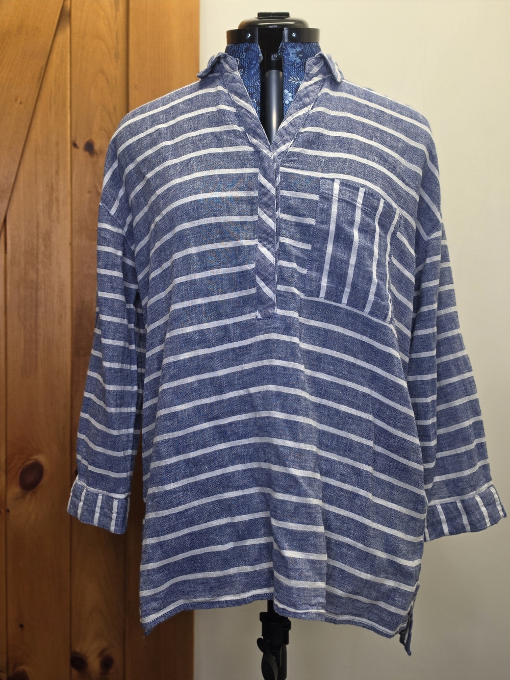 beachlunchlounge Navy and White Striped Tunic Shirt